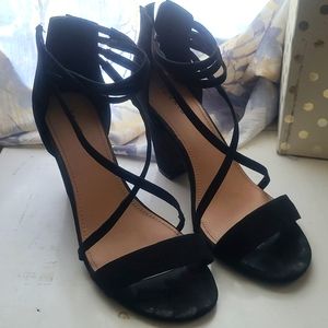 Black torrid strappy heals